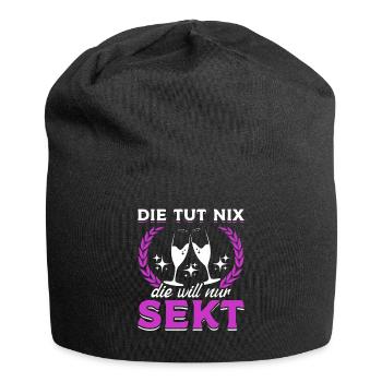 Die tut nix die will nur Sekt Mädelsabend Kostüm - Jersey-Beanie - Schwarz - Vorne
