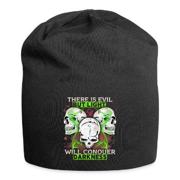 Comic Totenkopf Skull Motivation Spruch - Jersey-Beanie - Schwarz - Vorne