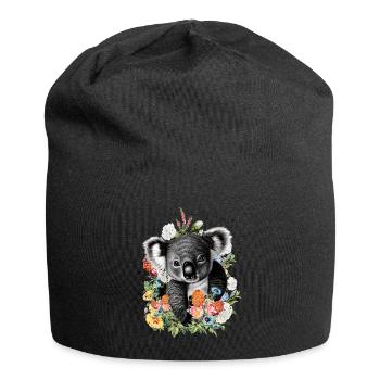 Koala Flowers - Jersey Beanie - black - Front