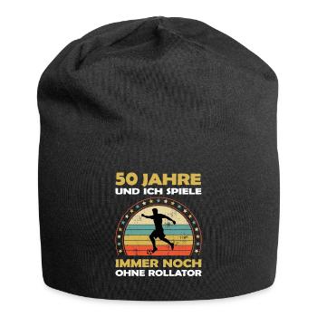 Lustiges Fußball 50 Jahre alt zum Geburtstag - Jersey-Beanie - Schwarz - Vorne