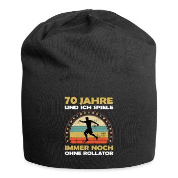 Lustiges Fußball 70 Jahre alt zum Geburtstag - Jersey-Beanie - Schwarz - Vorne