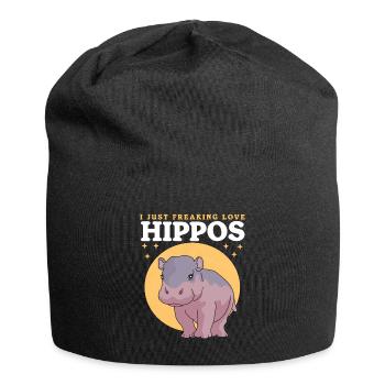 Hippo Baby Hippos Hippos Gift - Jersey Beanie - black - Front