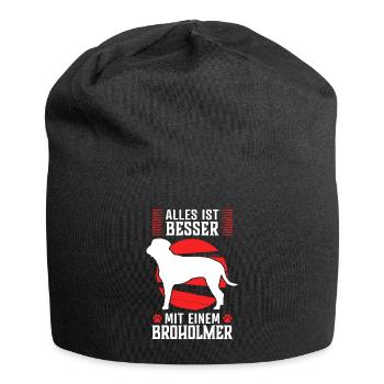 Alles ist besser mit Broholmer Dänische Dogge - Jersey-Beanie - Schwarz - Vorne
