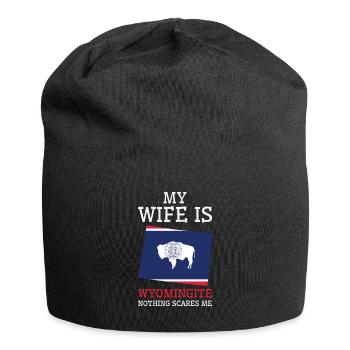 Rien ne me fait peur Wyomingite femme Wyoming - Bonnet en jersey - noir - Devant