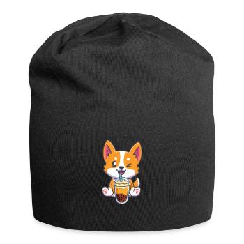 Bubble Tea Corgi - Bonnet en jersey - noir - Devant