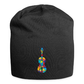 Low Poly Musikalisches Polygon Geige - Jersey-Beanie - Schwarz - Vorne