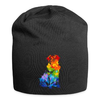 Mops Splash Art Hund - Jersey-Beanie - Schwarz - Vorne
