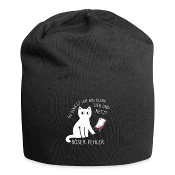 Du denkst ich bin klein lieb und nett Katze - Jersey-Beanie - Schwarz - Vorne