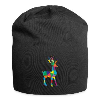 Low Poly Hirsch Geometrie Polygon Hirsch - Jersey-Beanie - Schwarz - Vorne