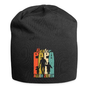Bester Papa aller Zeiten 2 Kinder Ehemann Papa - Jersey-Beanie - Schwarz - Vorne