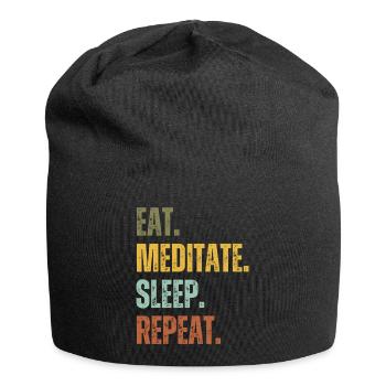 EAT MEDITATE SLEEP REPEAT - Jersey Beanie - black - Front