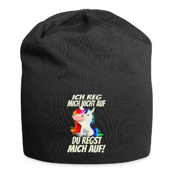 Ich reg mich nicht auf sondern Du! Regenbogen - Jersey-Beanie - Schwarz - Vorne