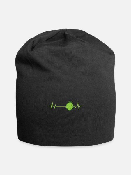 Herzschlag für die Kokosnuss Herzschlaglinie - Jersey-Beanie - Schwarz