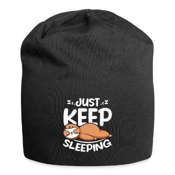 Paresseux continue de dormir - Bonnet en jersey - noir - Devant