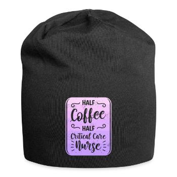 Half Coffee Half Critical Care Nurse CCRN ICU - Jersey Beanie - black - Front