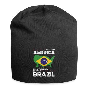 Born Brazilian Brazil American USA Citizenship - Jersey Beanie - black - Front