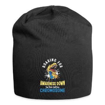 Welt-Down-Syndrom-Tag - Jersey-Beanie - Schwarz - Vorne