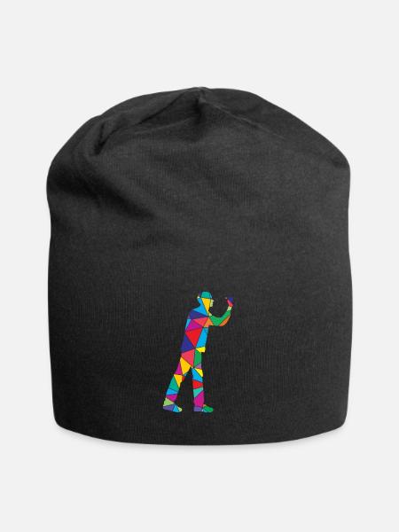 Joueur de fléchettes Polygone Drôles de fléchettes - Bonnet en jersey - noir