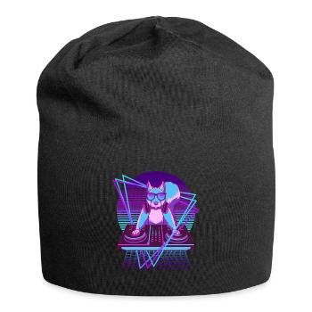 Vaporwave Eichhörnchen DJ Pult Eichhörnchen - Jersey-Beanie - Schwarz - Vorne