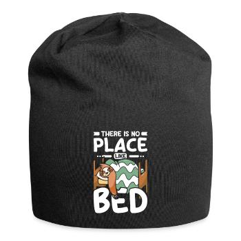 Il n’y a pas d’endroit comme le lit Paresseux - Bonnet en jersey - noir - Devant