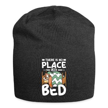 There is no place like bed Sloth - Jersey Beanie - charcoal grey - Front