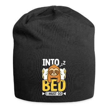 Dans mon lit, je dois aller Paresseux - Bonnet en jersey - noir - Devant