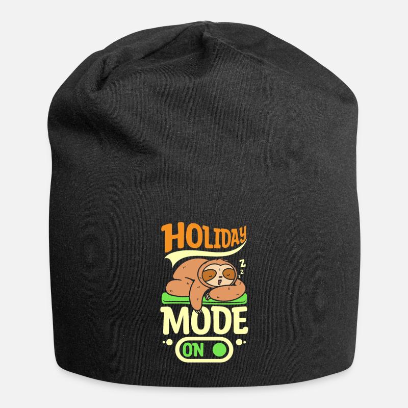 Sloth holiday mode on - Jersey Beanie - black