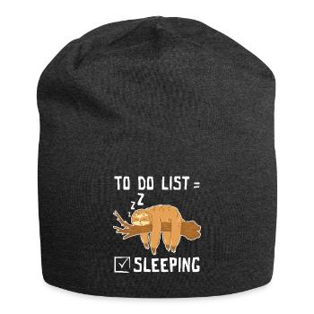 To do list sleeping Sloth - Jersey Beanie - charcoal grey - Front