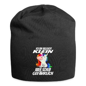 vielleicht klein aber Scheiß Gefährlich Einhorn - Jersey-Beanie - Schwarz - Vorne