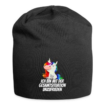 Ich bin mit der Gesamtsituation Unzufrieden - - Jersey-Beanie - Schwarz - Vorne