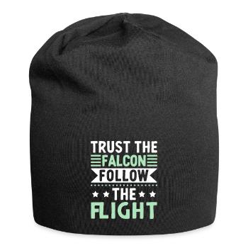 Vertrauen Sie Dem Falken Folgen Sie Dem Flug - Jersey-Beanie - Schwarz - Vorne