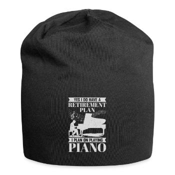 Retirement Plan Piano Player Retired Pianist Gift - Jersey-Beanie - Schwarz - Vorne