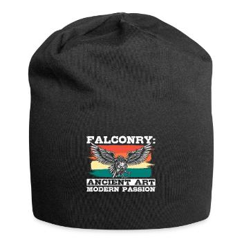 Falknerei Alte Kunst Moderne Passion Falkner - Jersey-Beanie - Schwarz - Vorne
