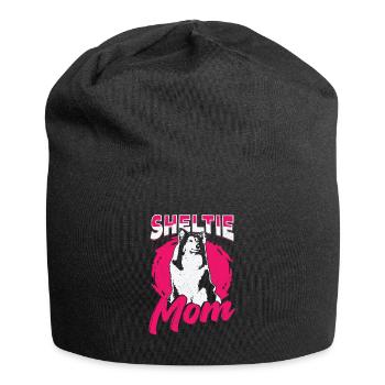 Sheltie Maman Chien Shetland Chien de berger Amoureux Cadeau - Bonnet en jersey - noir - Devant