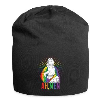 Funny Jesus Gay LGBTQ Rainbow LGBT Pride Month - Jersey Beanie - black - Front