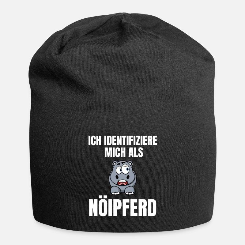 Gelangweiltes Nilpferd / Nölpferd / Keinen Bock - Jersey-Beanie - Schwarz