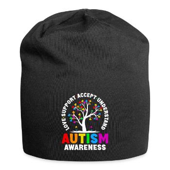 Love Support accept understand Autism - Jersey Beanie - black - Front