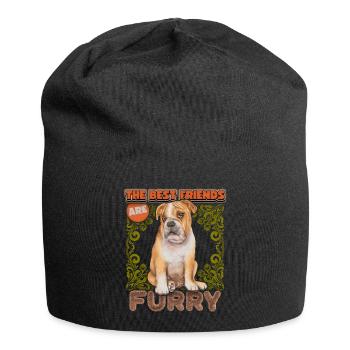 Bouledogue anglais, chien, drôle de bouledogue anglais - Bonnet en jersey - noir - Devant