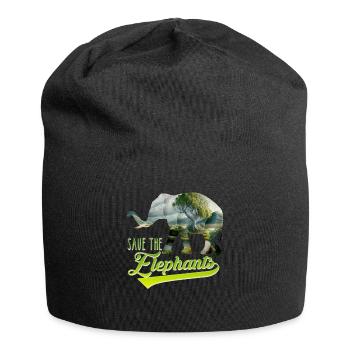 Save the Elephants Artenschutz bedrohte Arten - Jersey-Beanie - Schwarz - Vorne