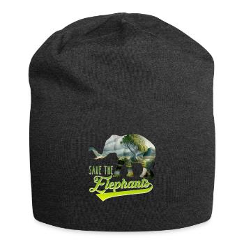 Save the Elephants Artenschutz bedrohte Arten - Jersey-Beanie - Anthrazit - Vorne