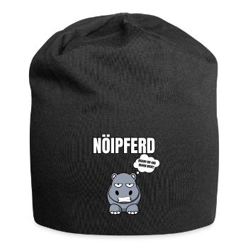Gelangweiltes Nilpferd / Nölpferd / Keinen Bock - Jersey-Beanie - Schwarz - Vorne