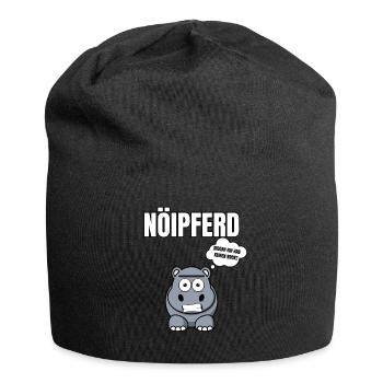 Gelangweiltes Nilpferd / Nölpferd / Keinen Bock - Jersey-Beanie - Schwarz - Vorne