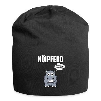 Gelangweiltes Nilpferd / Nölpferd / Keinen Bock - Jersey-Beanie - Schwarz - Vorne