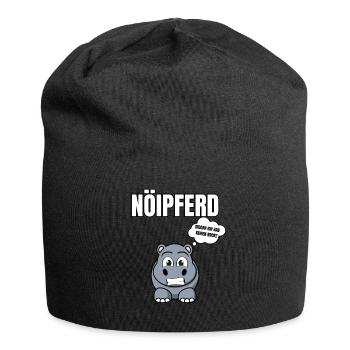 Gelangweiltes Nilpferd / Nölpferd / Keinen Bock - Jersey-Beanie - Schwarz - Vorne
