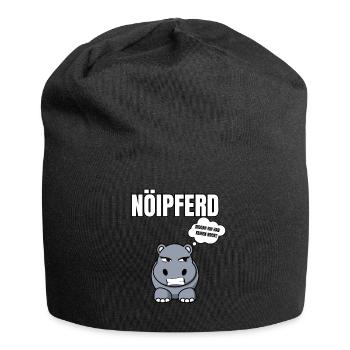 Gelangweiltes Nilpferd / Nölpferd / Keinen Bock - Jersey-Beanie - Schwarz - Vorne