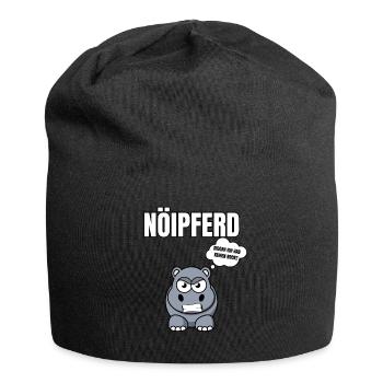 Gelangweiltes Nilpferd / Nölpferd / Keinen Bock - Jersey-Beanie - Schwarz - Vorne