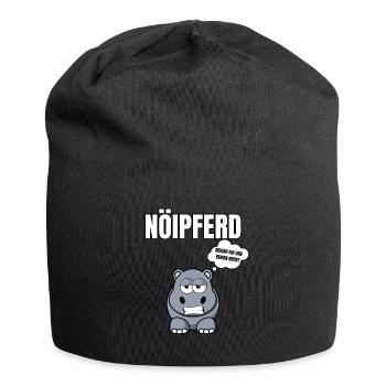 Gelangweiltes Nilpferd / Nölpferd / Keinen Bock - Jersey-Beanie - Schwarz - Vorne