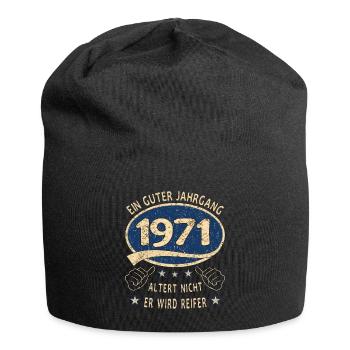 52. Geburtstag 1971 Guter Jahrgang - Jersey-Beanie - Schwarz - Vorne