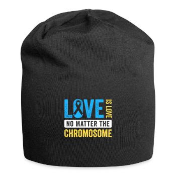 Journée mondiale du syndrome de Down Amour chromosomique supplémentaire - Bonnet en jersey - noir - Devant