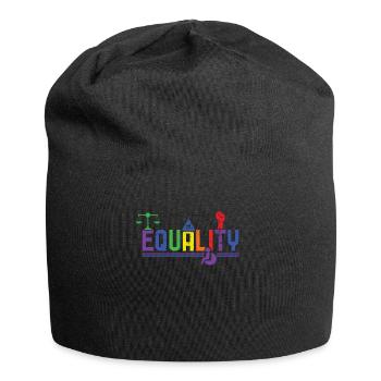 For Equality Gay LGBTQ Rainbow LGBT Pride Month - Jersey Beanie - black - Front